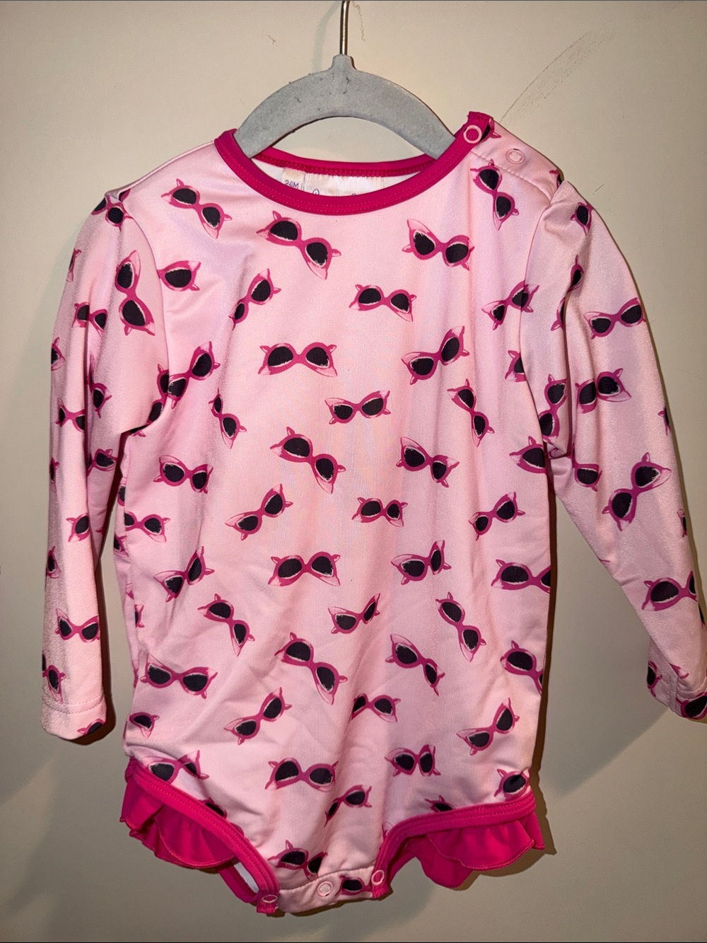 Rachel Riley Pink Sunglasses Print Long-Sleeve Swim Pajama Set